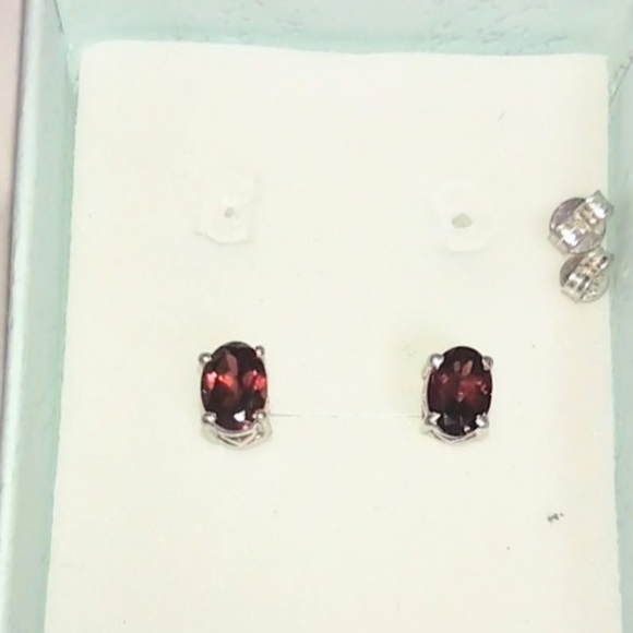 Garnet Stud Earrings - Picture 6 of 11